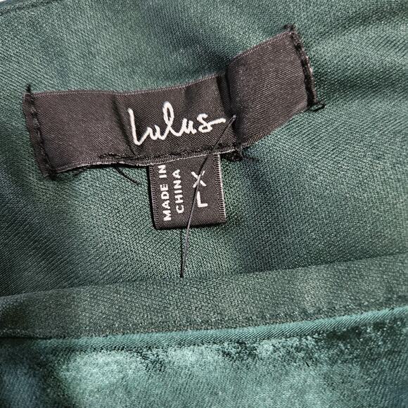 Lulus Perfect Refinement Emerald Satin Sleeveless Pleated Maxi Dress Size XL - Picture 5 of 11